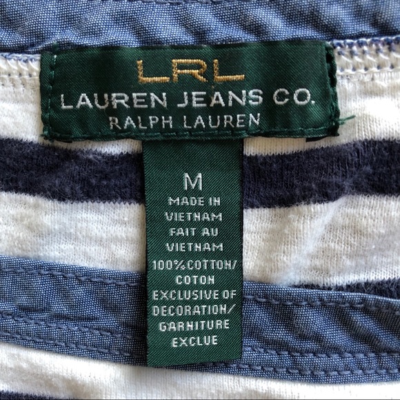 Ralph Lauren Jean Co Zip Shoulder 3/4 Sleeve Top - Picture 4 of 8